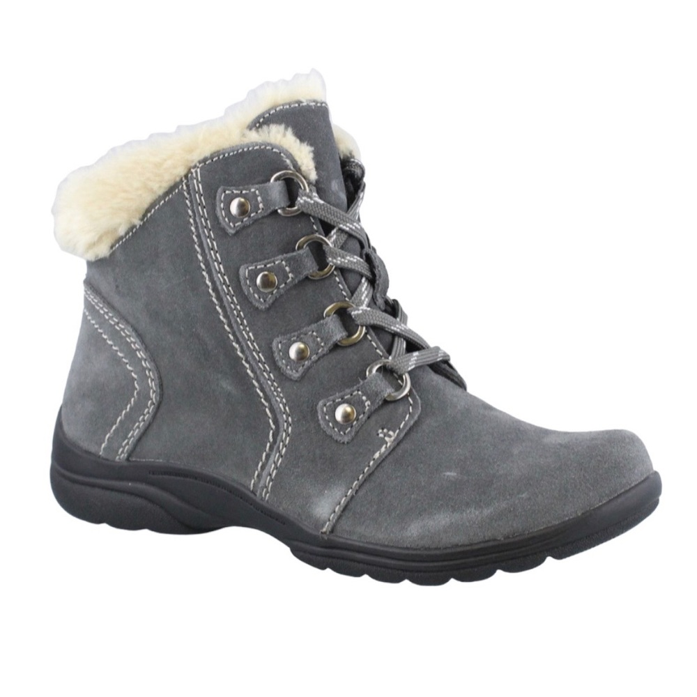 NEW Earth Origins Women's "Crowley" Lace-Up Suede Ankle Boots - Iron Grey